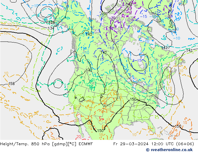 Z500/Rain (+SLP)/Z850 ECMWF Fr 29.03.2024 12 UTC