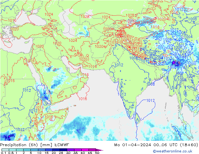 Z500/Rain (+SLP)/Z850 ECMWF Mo 01.04.2024 06 UTC
