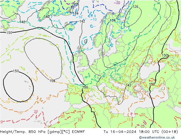 Z500/Rain (+SLP)/Z850 ECMWF Di 16.04.2024 18 UTC