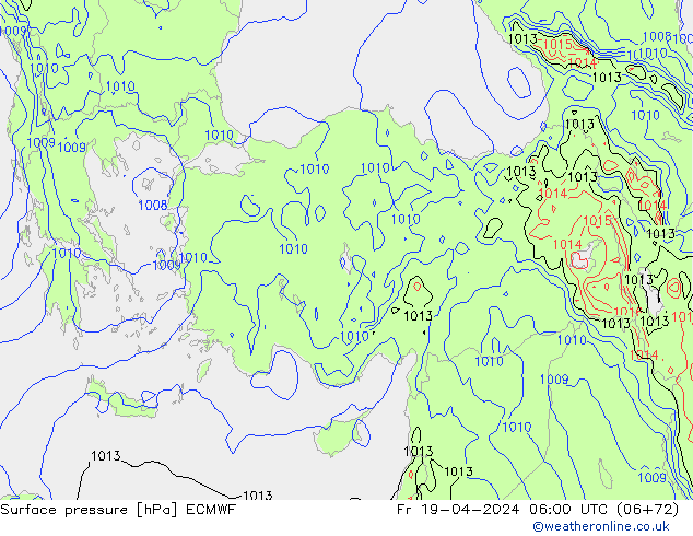 приземное давление ECMWF пт 19.04.2024 06 UTC