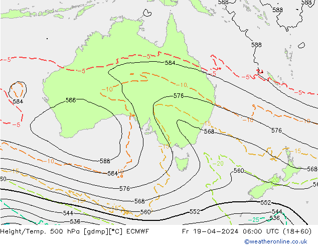 Z500/Rain (+SLP)/Z850 ECMWF Fr 19.04.2024 06 UTC