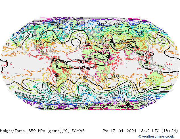 Z500/Rain (+SLP)/Z850 ECMWF We 17.04.2024 18 UTC