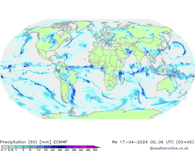Z500/Rain (+SLP)/Z850 ECMWF Mi 17.04.2024 06 UTC