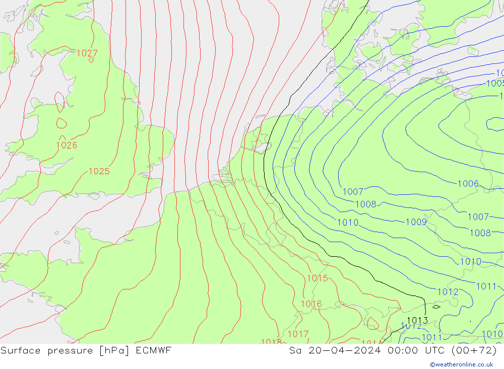 pression de l'air ECMWF sam 20.04.2024 00 UTC