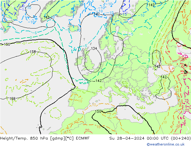 Z500/Rain (+SLP)/Z850 ECMWF So 28.04.2024 00 UTC