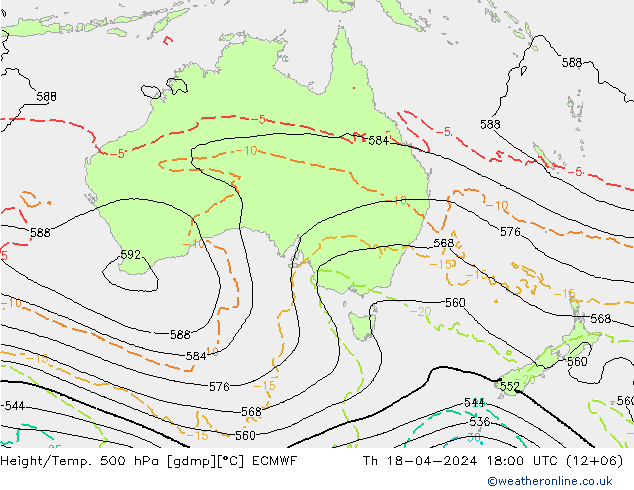 Z500/Rain (+SLP)/Z850 ECMWF Th 18.04.2024 18 UTC