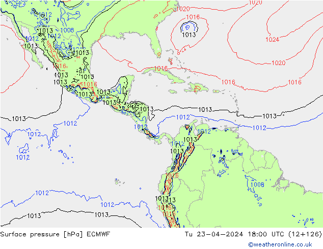 pression de l'air ECMWF mar 23.04.2024 18 UTC