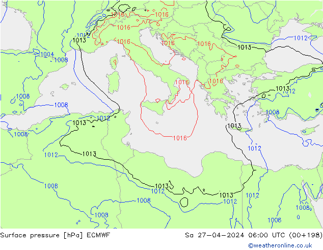 Yer basıncı ECMWF Cts 27.04.2024 06 UTC