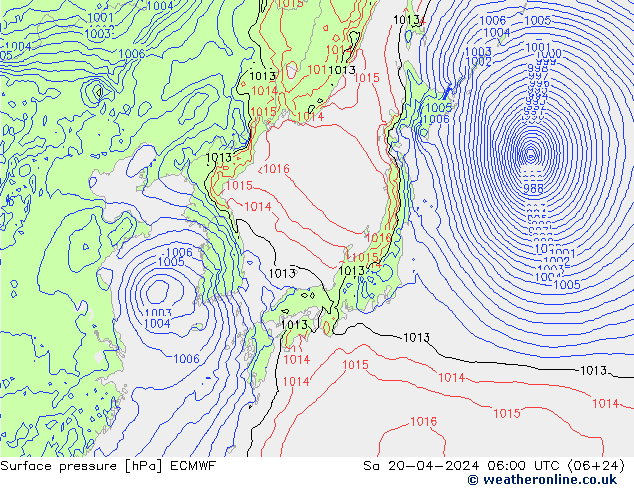Luchtdruk (Grond) ECMWF za 20.04.2024 06 UTC