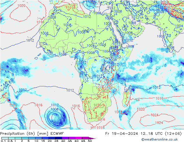Z500/Rain (+SLP)/Z850 ECMWF vie 19.04.2024 18 UTC