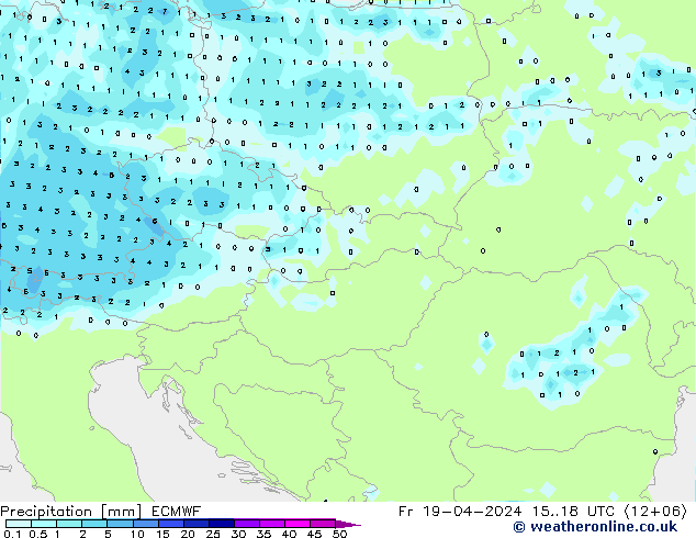 Precipitation ECMWF Fr 19.04.2024 18 UTC
