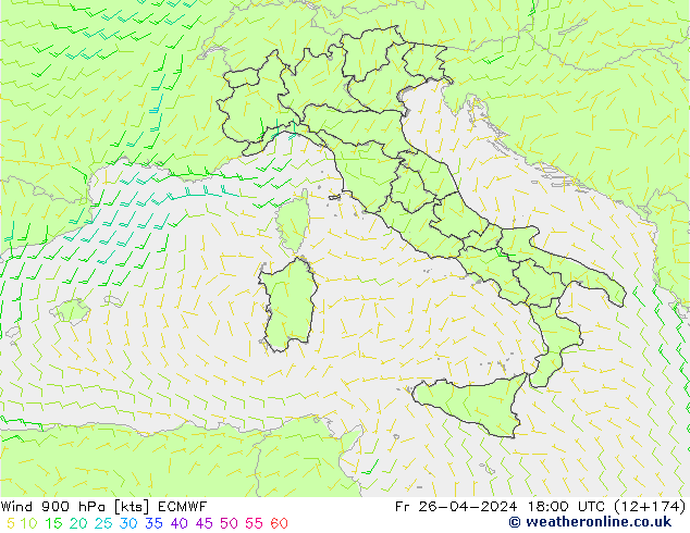 Wind 900 hPa ECMWF Fr 26.04.2024 18 UTC