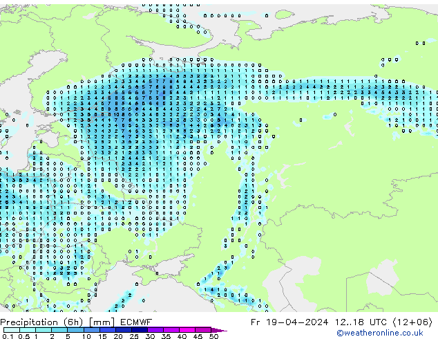 Z500/Rain (+SLP)/Z850 ECMWF Fr 19.04.2024 18 UTC