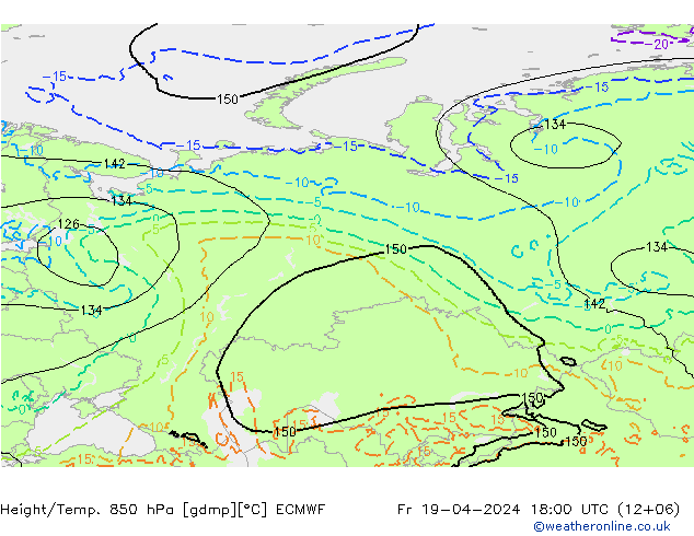 Z500/Rain (+SLP)/Z850 ECMWF ven 19.04.2024 18 UTC