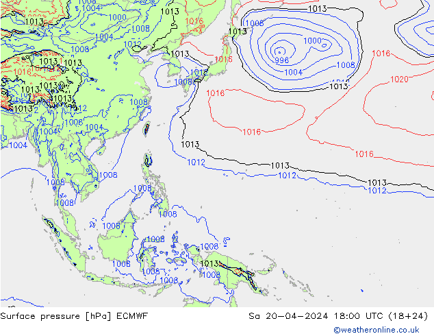 Yer basıncı ECMWF Cts 20.04.2024 18 UTC