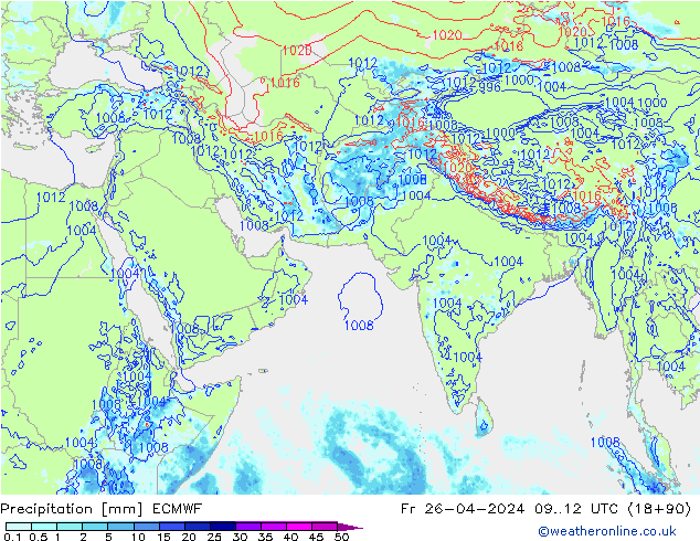 Precipitazione ECMWF ven 26.04.2024 12 UTC