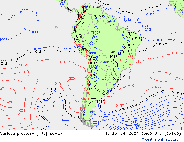 pression de l'air ECMWF mar 23.04.2024 00 UTC