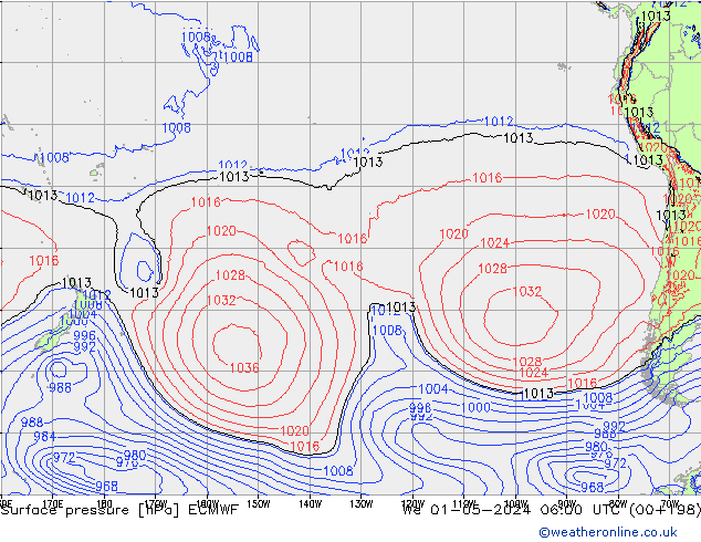 приземное давление ECMWF ср 01.05.2024 06 UTC