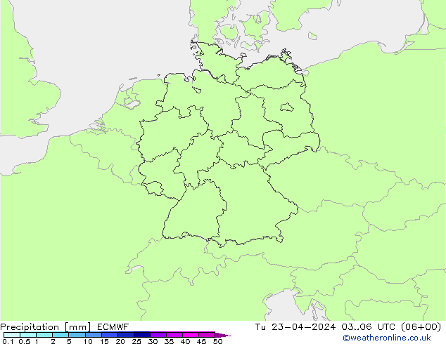 Niederschlag ECMWF Di 23.04.2024 06 UTC