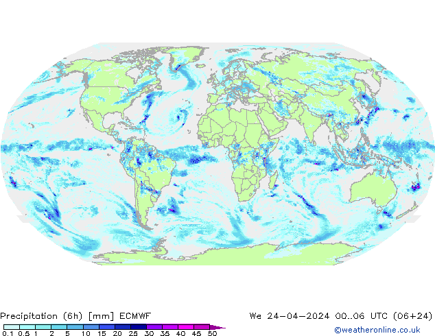 Z500/Rain (+SLP)/Z850 ECMWF ср 24.04.2024 06 UTC