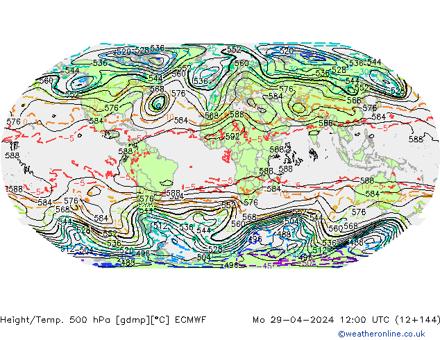 Z500/Regen(+SLP)/Z850 ECMWF ma 29.04.2024 12 UTC