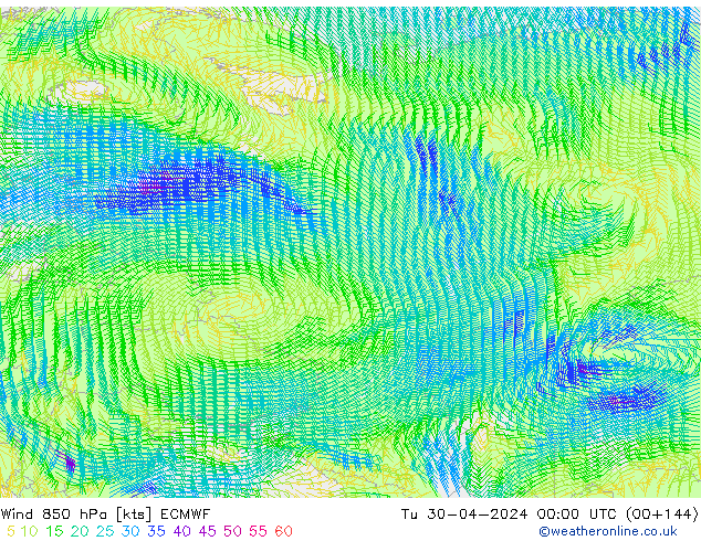  850 hPa ECMWF  30.04.2024 00 UTC
