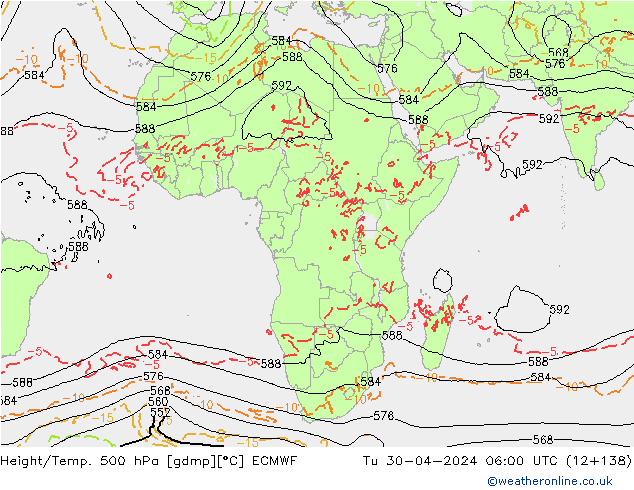 Z500/Rain (+SLP)/Z850 ECMWF Tu 30.04.2024 06 UTC