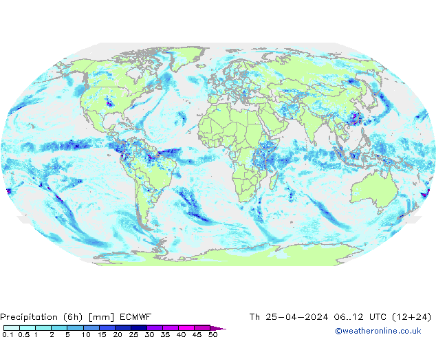 Z500/Rain (+SLP)/Z850 ECMWF Do 25.04.2024 12 UTC