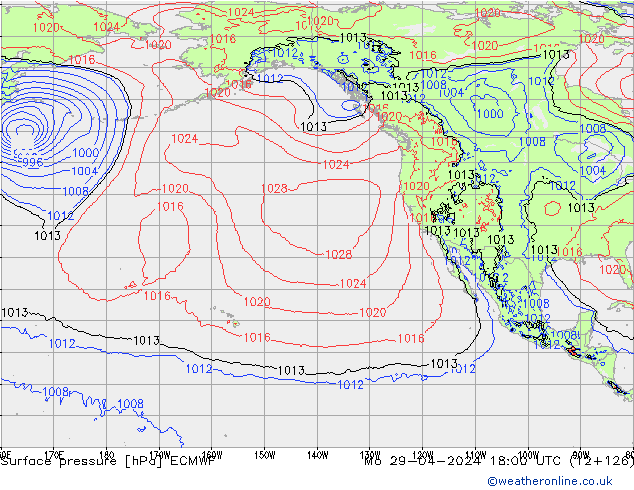 pression de l'air ECMWF lun 29.04.2024 18 UTC