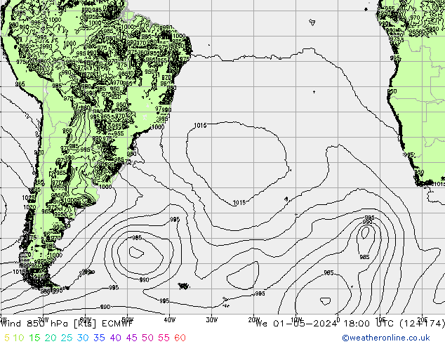 Wind 850 hPa ECMWF We 01.05.2024 18 UTC