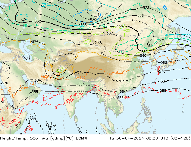 Z500/Rain (+SLP)/Z850 ECMWF Tu 30.04.2024 00 UTC
