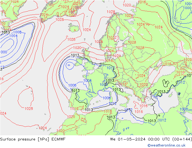 приземное давление ECMWF ср 01.05.2024 00 UTC