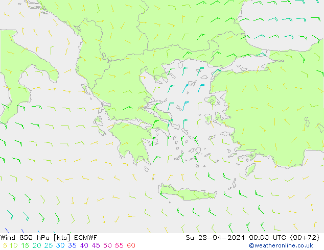 Wind 850 hPa ECMWF Su 28.04.2024 00 UTC