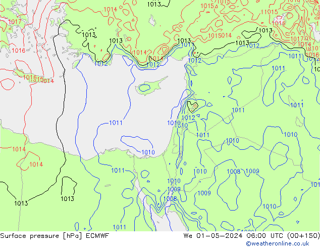 pression de l'air ECMWF mer 01.05.2024 06 UTC