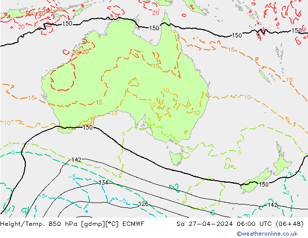 Z500/Rain (+SLP)/Z850 ECMWF Sa 27.04.2024 06 UTC