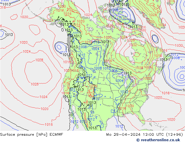 приземное давление ECMWF пн 29.04.2024 12 UTC