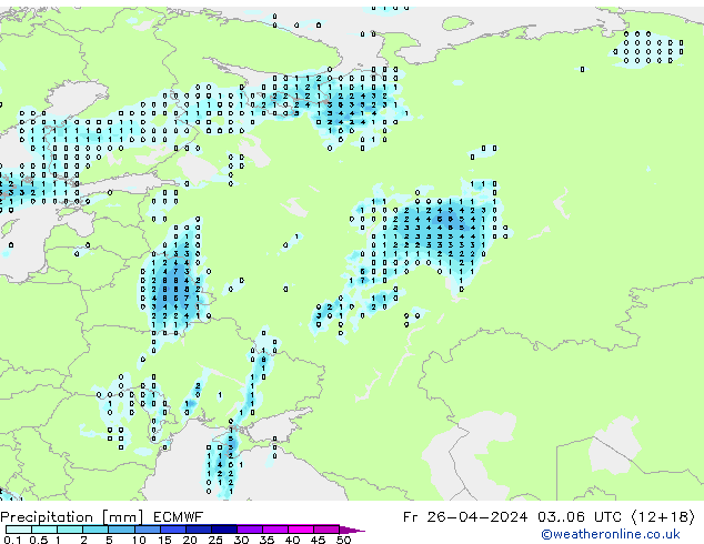 Precipitation ECMWF Fr 26.04.2024 06 UTC