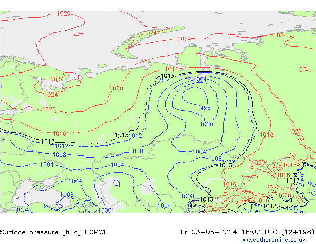 приземное давление ECMWF пт 03.05.2024 18 UTC