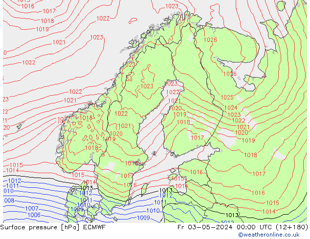 Bodendruck ECMWF Fr 03.05.2024 00 UTC