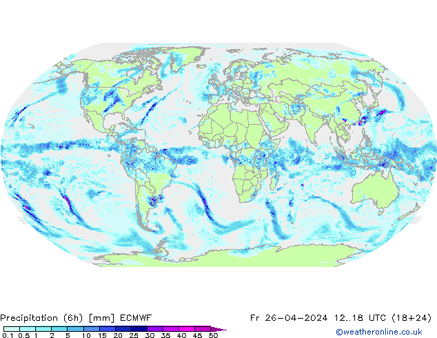 Z500/Rain (+SLP)/Z850 ECMWF ven 26.04.2024 18 UTC