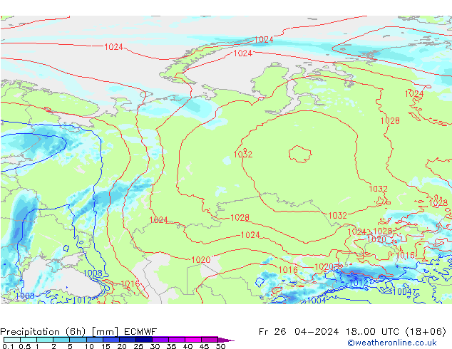 Z500/Rain (+SLP)/Z850 ECMWF пт 26.04.2024 00 UTC