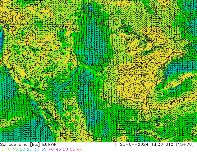 Surface wind ECMWF Th 25.04.2024 18 UTC