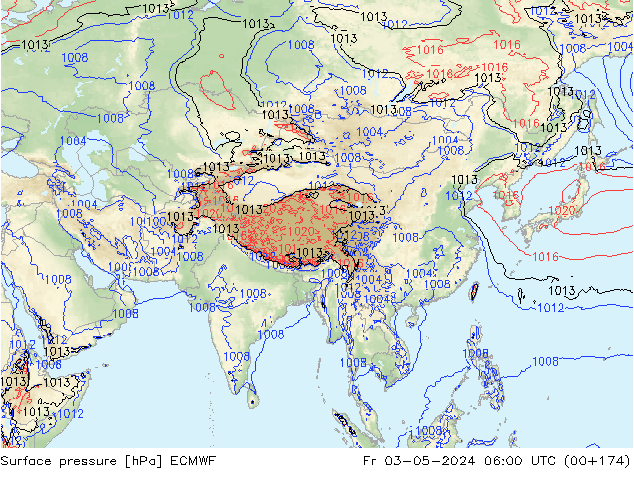приземное давление ECMWF пт 03.05.2024 06 UTC