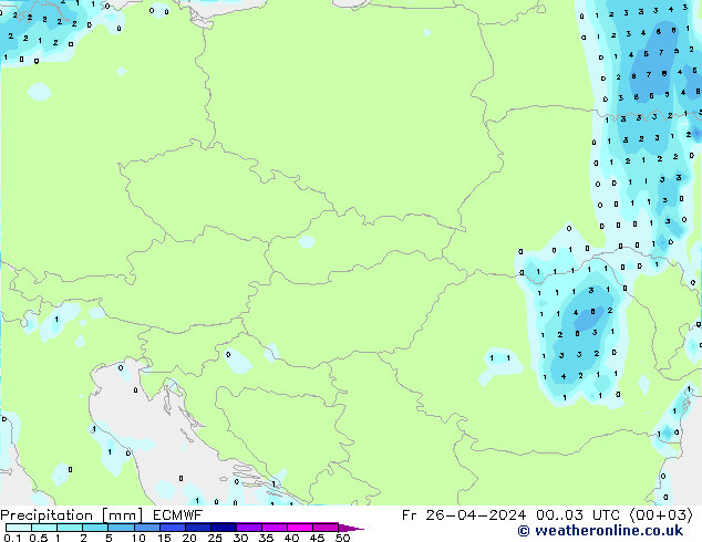 Precipitazione ECMWF ven 26.04.2024 03 UTC