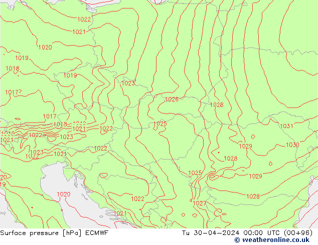 Bodendruck ECMWF Di 30.04.2024 00 UTC