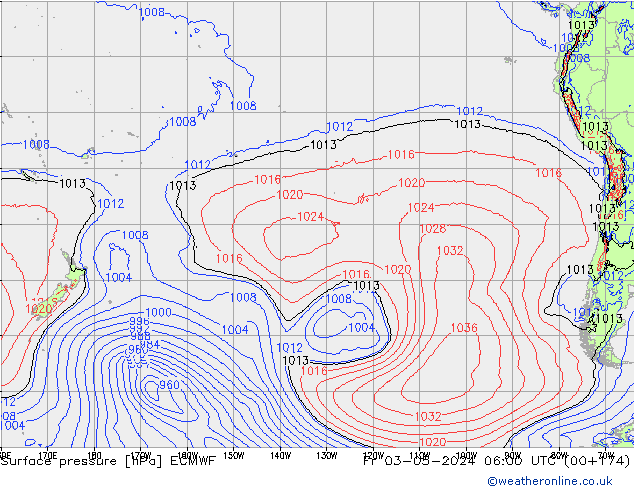 Bodendruck ECMWF Fr 03.05.2024 06 UTC