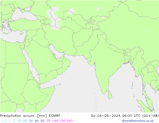 Precipitation accum. ECMWF Sa 04.05.2024 06 UTC