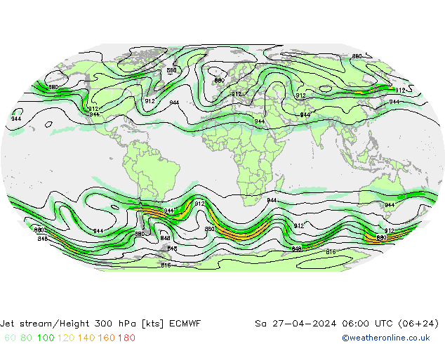 Polarjet ECMWF Sa 27.04.2024 06 UTC