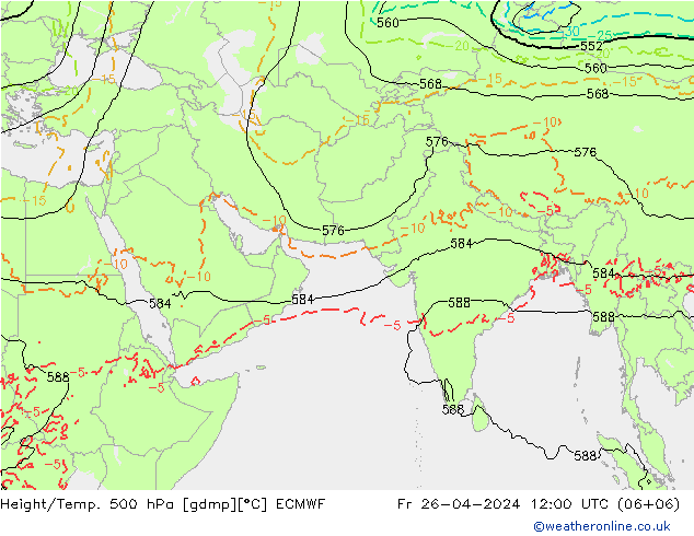 Z500/Rain (+SLP)/Z850 ECMWF Fr 26.04.2024 12 UTC