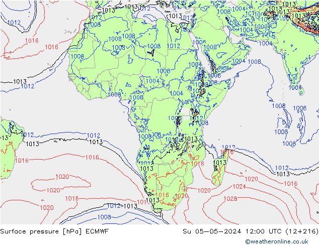 приземное давление ECMWF Вс 05.05.2024 12 UTC